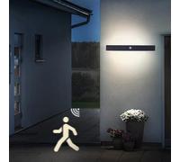 ANKBOY Outdoor Long Wall Light with Motion Detector Black LED Outside Lamps Waterproof IP65 Up Down Light Wall Lighting Exterior Wall Sconce for Stairs Gardens Patios Hallways,80CM