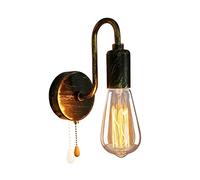 ANKBOY Vintage Wall Lights Loft Metal Retro Industrial Indoor Wall Sconce with Pull Cord Switch, Vintage Lighting Lamp Brass Head with E27 Socket