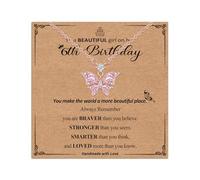 ankbrats 6th Birthday Gifts for Girls, Rose Gold Cubic Zirconia Butterfly Necklace, Exquisite Birthday Gifts for Daughter Niece Friend Granddaughter