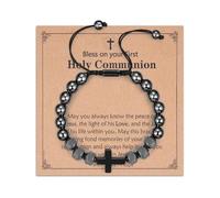 ankbrats Cross Beaded Bracelet Communion Confirmation Gifts for Boys