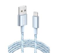 Anker 1.8m/6ft Lightning Cable, 331 Cable, Premium Nylon USB-A to Lightning Cord, MFi Certified for iPhone 14 Plus 14 14 Pro Max 13 13 Pro 12 11 X XS XR (Charger Not Included) (Winter Blue)