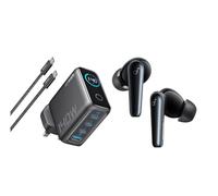 Anker 140W USB C Charger with soundcore Liberty 5 buds, Anker Laptop Charger, 4-Port Multi-Device Fast Charging, Noise-Cancelling Wireless Earbuds, 2x Stronger Voice Reduction