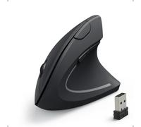 Anker 2.4 G Wireless Vertical Ergonomic Optical Mouse, 800 / 1200 / 1600 Dpi, 5 Buttons For Laptop, Desktop, Pc, Macbook - Black