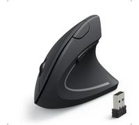 Anker 2.4G Wireless Vertical Ergonomic Optical Mouse, 800/1200 /1600 DPI, 5 Buttons for Laptop, Desktop, PC, Macbook - Black