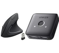 Anker 2.4G Wireless Vertical Ergonomic Optical Mouse, 800/1200 /1600 DPI, 5 Buttons & HDMI Switch,4K@60Hz HDMI Switcher, 2 in 1 Out with Smooth Finish