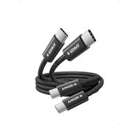 Anker 240W Zolo USB C to USB C Cable, Braided and Dirt-Free Type-C Fast Charging Cable, for iPhone 17/16/15, iPad Pro, Samsung Galaxy, and More(240W, black, 1m+1m)
