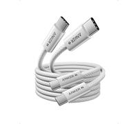 Anker 240W Zolo USB C to USB C Cable, Braided and Dirt-Free Type-C Fast Charging Cable, Slim Connector, for MacBook Pro, iPhone 17/16/15, iPad Pro, Samsung Galaxy,and More (240W) (White, 1.8m,2pack)