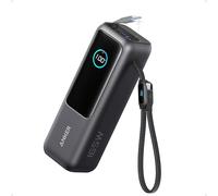 Anker Laptop Power Bank, 25,000mAh Portable Charger with Triple 100W USB-C Ports for Multi-Device Charging, Built-In and Retractable Cables, For iPhone 16/15 Series, Samsung, and More