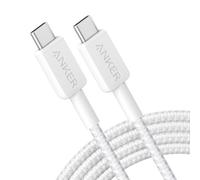 Anker 322 USB-C to USB-C Cable High Speed Charging 1.8M Braided White - A81F6G21