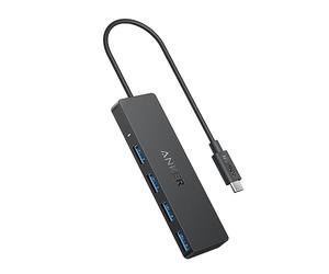 Anker 4-Port USB 3.0 Data Hub, Ultra-Slim 5Gbps USB-C OTG Hub with 0.2m Extended Cable, For MacBook, Mac Pro, Mac mini, iMac, Surface Pro, XPS, PC, Flash Drive, Mobile HDD (Charging Not Supported)