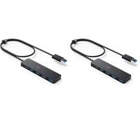 Anker 4-Port USB 3.0 Hub, Ultra-Slim Data USB Hub with 2 ft Extended Cable [Charging Not Supported], for MacBook, Mac Pro, Mac mini, iMac, Surface Pro, XPS, PC, Flash Drive, Mobile HDD (Pack of 2)