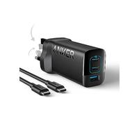 Anker 67W USB C Plug, PIQ 3.0 Compact and Foldable 3-Port USB C Charger, For iPhone 16/16 Pro/16 Pro Max/16 Plus, MacBook, iPad, Galaxy, Pixel, and More (5 ft USB C to C Cable Included)