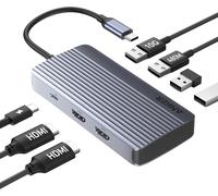 Anker 7-In-1 USB C Hub, Dual Monitor Multiport Adapter, Dual HDMI Display, 100W