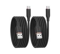 Anker Flow Cable, USB A to USB C Cable (6ft/1.8m, 2Pack), Car Carplay Type C Charger, for iPhone 17/16/15, iPad Pro, Samsung Galaxy, and More (Cord Organizer Included, Midnight Black)