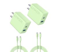 Anker iPhone 16 Charger, 2-Pack 20W Fast USB C Charger Block, for iPhone 16/16 Pro Max/15 Series/iPad Pro and More (Green, 2 Pack & 2 Cable)