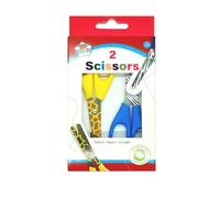 Pack 2 Animal Print Pattern Childrens Kids Safety Scissors