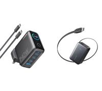 Anker Laptop Charger (140W, 4-Port, PD 3.1) with USB-C Cable + Anker Nano Power Bank (10K, 45W, Built-In Retractable USB-C Cable)