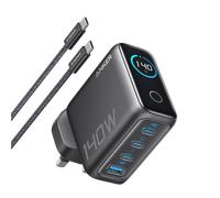 Anker Laptop Charger (140W, 4-Port, PD 3.1) with USB-C Cable Dark Gray