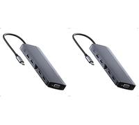 Anker Laptop Docking Station, 14 in 1 USB C Hub, Triple Display with 2 x 4K HDMI, 1080p VGA, 80W Power Delivery, 5Gbps USB-A/C Data Ports, Dell XPS and More (Charger not Included) (Pack of 2)
