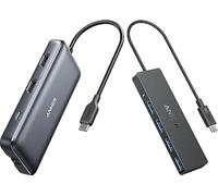 Anker Laptop Docking Station Dual Monitor, 8-in-1 USB C Hub & 4-Port USB 3.0 Data Hub, Ultra-Slim 5Gbps USB-C OTG Hub with 20 cm Extended Cable