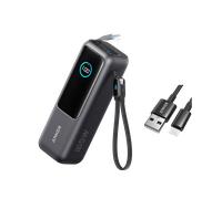 Anker Laptop Power Bank, 25,000mAh Portable Charger with Triple 100W USB-C Ports for Multi-Device Charging, Built-In and Retractable Cables, For iPhone 16/15 Series, Samsung, and More