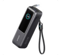 Anker Laptop Power Bank, 25,000mAh Portable Charger with Triple 100W USB-C Ports for Multi-Device Charging, Built-In and Retractable Cables, For iPhone 16/15 Series, Samsung, and More