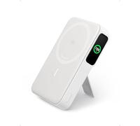 Anker MagGo Power Bank, Qi2 Certified 15W Fast MagSafe Compatible Mobile Charger, 10,000mAh Battery, Smart Display & Foldable Stand, for iPhone 15/14/13/12, Includes USB-C Cable