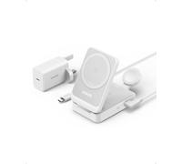 Anker MagGo 3-in-1 Wireless Charging Station, Qi2 Certified 15W MagSafe Compatible Wireless Stand, For iPhone 15, AirPods, Apple Watch, and More (40W USB-C Adapter Included)