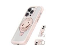 Anker Magnetic Ring Stand for iPhone 14 Pro Case, Silicone Finger Ring Grip Stand Holder, Military Grade Drop Tested, Compatible with MagSafe, Built in Kickstand, Soft Edge Anti-Fingerprint, Pink