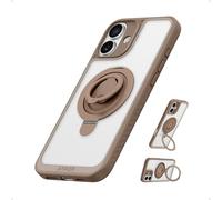 Anker Magnetic Ring Stand for iPhone 16 Case, Silicone Finger Ring Grip Stand Holder, Military Grade Drop Tested, Compatible with MagSafe, Built in Kickstand, Soft Edge Anti-Fingerprint, Rose Gold
