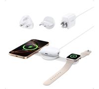 Anker MagSafe Compatible 3-in-1 Wireless Charging Station, Qi2 Certified 15W MagGo Charger, Foldable Travel Wireless Charging Pad for iPhone 17/16/15/14 Series, AirPods, Apple Watch (Not a Power Bank)