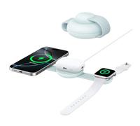Anker MagSafe Compatible 3-in-1 Wireless Charging Station, Qi2 Certified 15W MagGo Charger, Foldable Travel Wireless Charging Pad for iPhone 17/16/15/14/13/12 Series, AirPods, Apple Watch, and More
