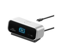 Anker Nano 10in1 USB C Hub, Smart Display Hub, Docking Station Dual Monitor | For Desk Setup, High Refresh Rate Dual 2K@240Hz, HDMI+DP, 10Gbps USBC, SD/TF, Ethernet, for Dell/HP & More, Silver