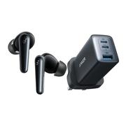 Anker Nano II 65W USB C 3-Port Fast Charger + Soundcore Liberty 5 Noise-Cancelling Wireless Earbuds Bundle