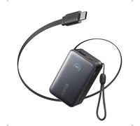 Anker Nano Power Bank (10K, 45W, Built-In Retractable USB-C Cable) Black