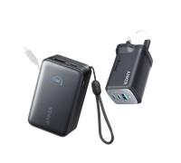 Anker Nano Power Bank (10K, 45W, Built-In Retractable USB-C Cable) + Anker Prime 100W GaN Wall Charger (3 Ports)