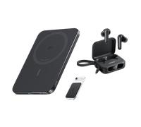 Anker Nano Power Bank, 5,000mAh Wireless Charger + soundcore P41i | Noise Cancelling Earbuds with Portable Phone Charger (Built-in USB-C Cable) Black