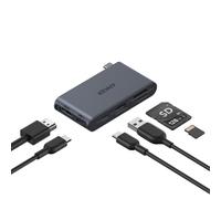 Anker Nano USB C Hub, 6-in-1 Compact USB-C Hub with 85W PD Charging (Charger Not Included), 4K@60Hz HDMI, 10Gbps USB-C, 5Gbps USB-A, SD/TF Card Reade