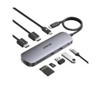 Anker Nano USB-C Hub (8-in-1, Dual Display) Gray