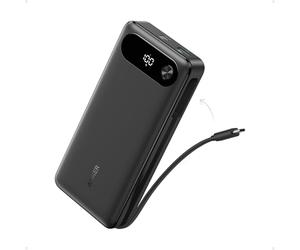 Anker Power Bank, 20,000mAh Laptop Portable Charger with Built-in USB-C Cable, 87W Max Fast Charging Battery Pack, for iPhone 17/16/15/14/13 Series, Samsung, Switch, and More