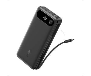 Anker Power Bank, 20000mAh Portable Charger with Built in USB-C Cable, 87W Max Quick Charge Laptop Battery, 2 USB-C and 1 USB-A, for MacBook, iPhone 16/15,