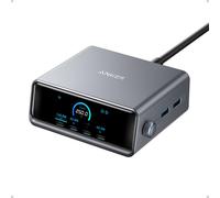Anker Prime 250W USB C Charger, Ultra-Fast 6-Port GaN Charging Station, 2.26" LCD Display and Smart Control Dial, Compatible with MacBook Pro/Air, iP
