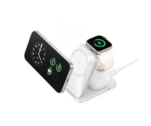 Anker Prime 3-in-1 Wireless Charger, Qi2.2-Certified 25W, MagSafe-Compatible, Ultra-Compact Foldable Charging Station with AirCool for iPhone 17/16, Apple Watch, AirPods (Non-Battery, with Adapter)