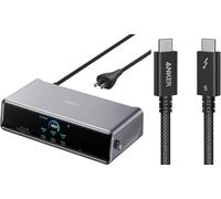 Anker Prime Docking Station,14-Port Triple Display with DisplayLink, 140W Max, Smart Display, Triple 4K 60Hz, Cooling Fan& Thunderbolt 5 Cable (3.3 FT,240W,80Gbps)