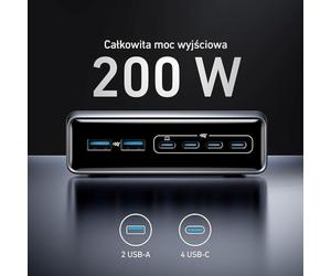 Anker Prime GaN 2x USB-A 4x USB-C PD 200W multi-port charger Black