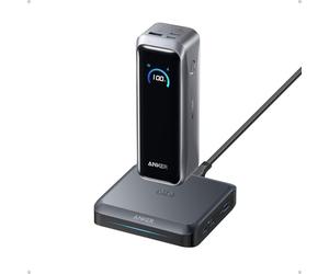 Anker Prime Power Bank and Charging Base, 20,100mAh 220W Max Portable Charger with Base for 6 Devices, Two-Way Charging, Flight-Approved, App Control, For iPhone 17/16/15 Series, and More
