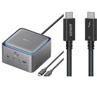 Anker Prime TB5 Docking Station, 14 Ports Thunderbolt 53 Docking Station(140W,120Gbps, Ambient LED Lighting, Cooling System,8K display) & Prime Thunderbolt 4 Cable (3.3FT,240W,40Gbps)