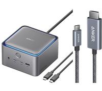 Anker Prime TB5 Docking Station, 14 Ports Thunderbolt 53 Docking Station(140W,120Gbps, Ambient LED Lighting, Cooling System,8K display) & HDMI Cable (4K@60Hz,3FT)