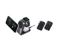 Anker Prime Wireless Charging Station (3-in-1, MagGo, AirCool, Foldable) + Anker Nano Travel Adapter (5-in-1, 20W) Space Black