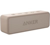 Anker Soundcore 2 Portable Bluetooth Speaker with 12W Stereo Sound, BassUp, IPX7 Waterproof, 24-Hour Playtime, Wireless Stereo Pairing, Speaker for Home, Outdoors, Travel (Pink&Brown)